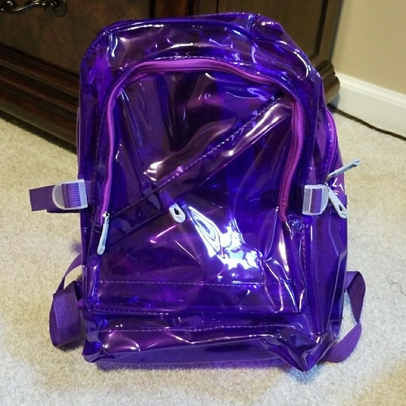 clear purple backpack
